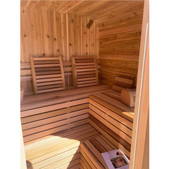 Oasislux Outdoor Square Red Cedar Sauna for 4-6 person With Harvia ETL Certified Electric Stove