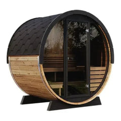 OasisLux 5.5 Ft Scenic View Barrel Sauna - 2- 4 People (Extra Wide)