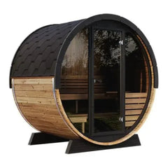 OasisLux 5.5 Ft Scenic View Barrel Sauna - 2- 4 People (Extra Wide)