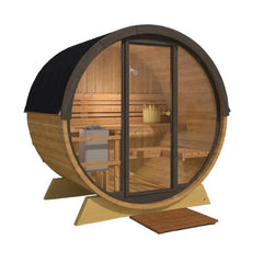 OasisLux 5.5 Ft Scenic View Barrel Sauna - 2- 4 People (Extra Wide)
