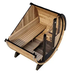 OasisLux 5.5 Ft Scenic View Barrel Sauna - 2- 4 People (Extra Wide)