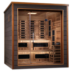 Oasislux Luxury 6-Person Hybrid Sauna - Indoor/Outdoor Full Spectrum with Canadian Red Cedar
