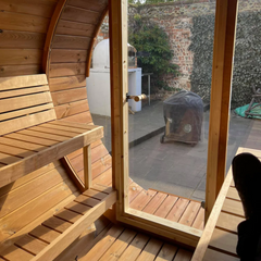 OasisLux Outdoor Traditional Steam Barrel Sauna - Enjoy the Authentic Sauna Experience