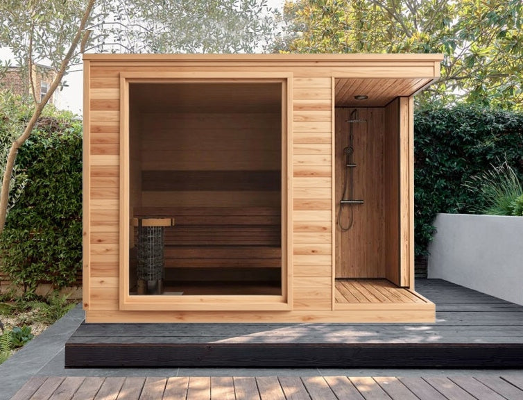 Oasislux Outdoor Traditional Sauna With Shower System | 4 Person