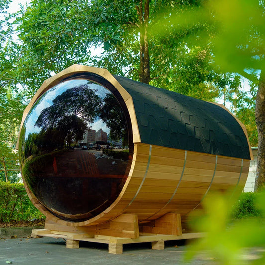 OasisLux  Cedar Barrel Panoramic Sauna: Best Choice for Outdoor Home Sauna