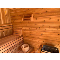 Oasislux Outdoor Square Red Cedar Sauna for 4-6 person With Harvia ETL Certified Electric Stove