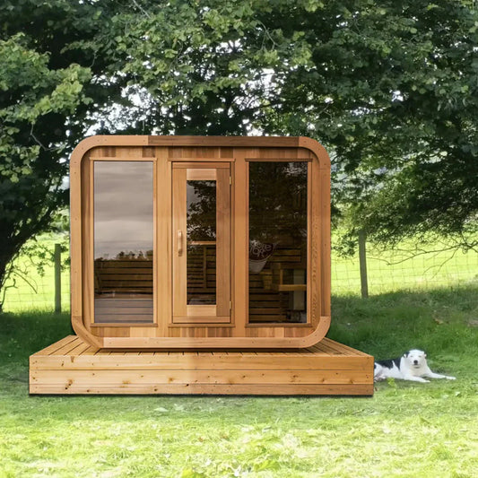 Oasislux Outdoor Square Red Cedar Sauna for 4-6 person