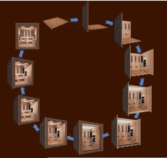 Oasislux Luxury 6-Person Hybrid Sauna - Indoor/Outdoor Full Spectrum with Canadian Red Cedar