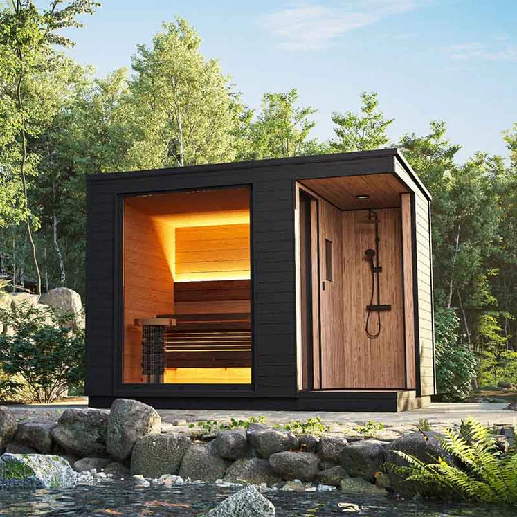 Oasislux Outdoor Traditional Sauna With Shower System | 4 Person Oasislux Outdoor Traditional Sauna With Shower System | 4 Person