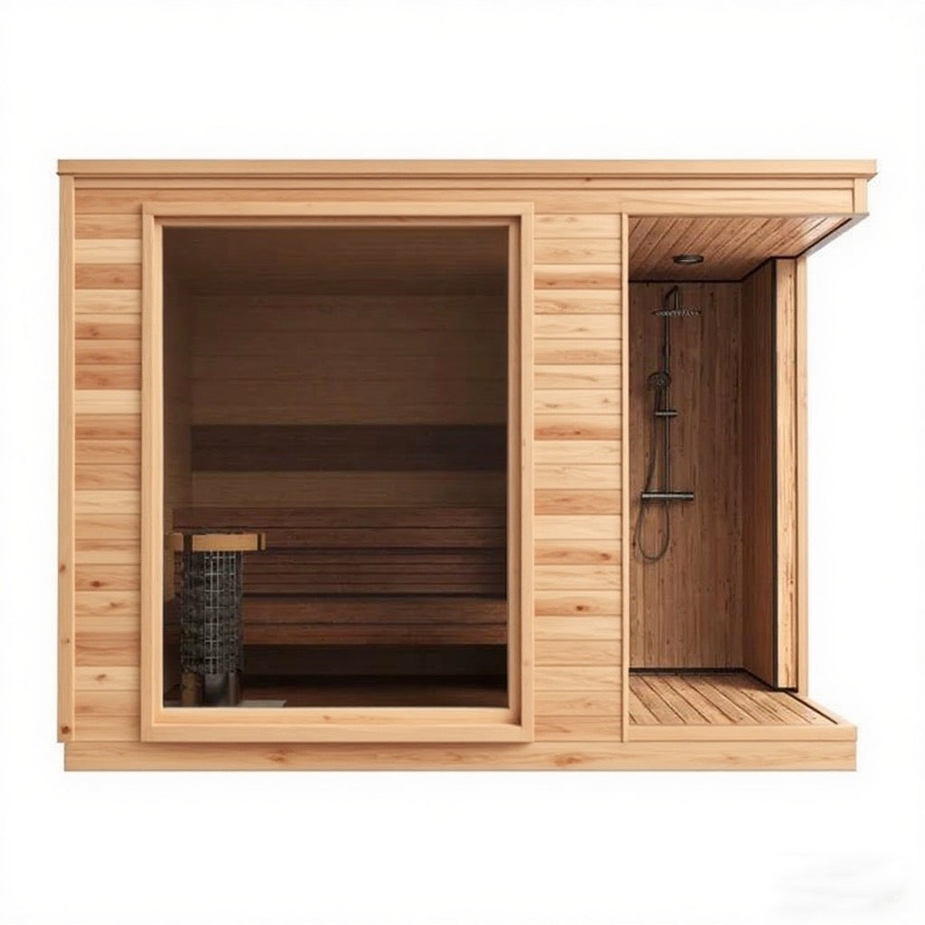 Oasislux Outdoor Traditional Sauna With Shower System | 4 Person