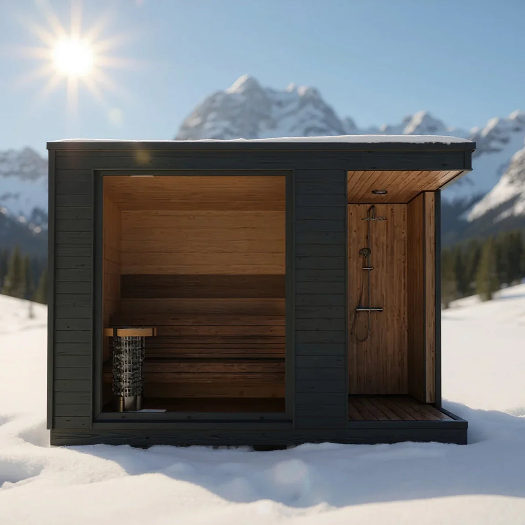 Oasislux Outdoor Traditional Sauna With Shower System | 4 Person